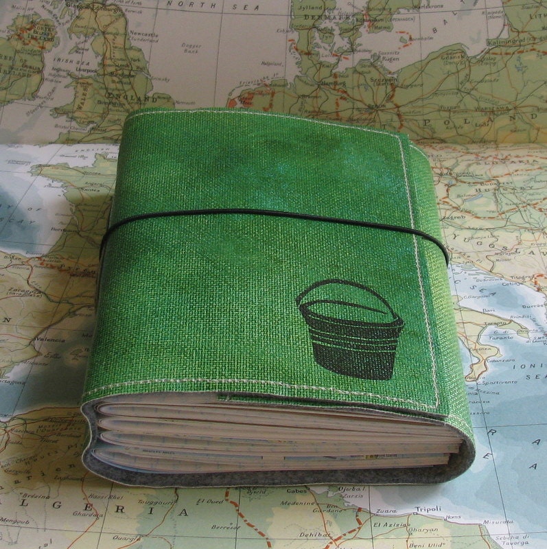 bucket list journal with maps as a travel journal