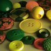 Vintage Buttons - Lot of 33 Yellow, orange and green mix, very cute (lot no. 62)