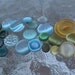Vintage Buttons - Lot of 28, blues, yellow and greens pearlized buttons (lot no. 88)