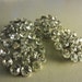Vintage Buttons - beautiful lot of 4 matching Rhinestone Flowers estate sale buttons (lot 524)