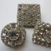 Vintage Buttons - beautiful lot of 3 assorted Rhinestone styles estate sale buttons (lot 1086)