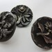 Vintage Buttons - Collector small pressed and molded pewter florals, very antique (lot1100)