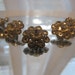 Vintage Buttons -5 beautiful 5/8 inch matching rhinestone flower design embellished estate sale buttons.(lot 1501)