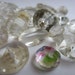Vintage Buttons beautiful mixed assortment of heavy cut glass clear round faceted glass, lot of 17 (lot 1680)