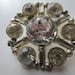 Vintage Buttons - beautiful large rhinestone embellished, antique silver open work, estate sale button (1) (lot 1825)
