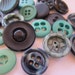 Vintage Buttons - Cottage chic mix of blue green and navy, old and sweet - 16 total (1910)