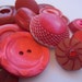 Vintage Buttons - Cottage chic mix of lipstick reds, 13 total (1920)