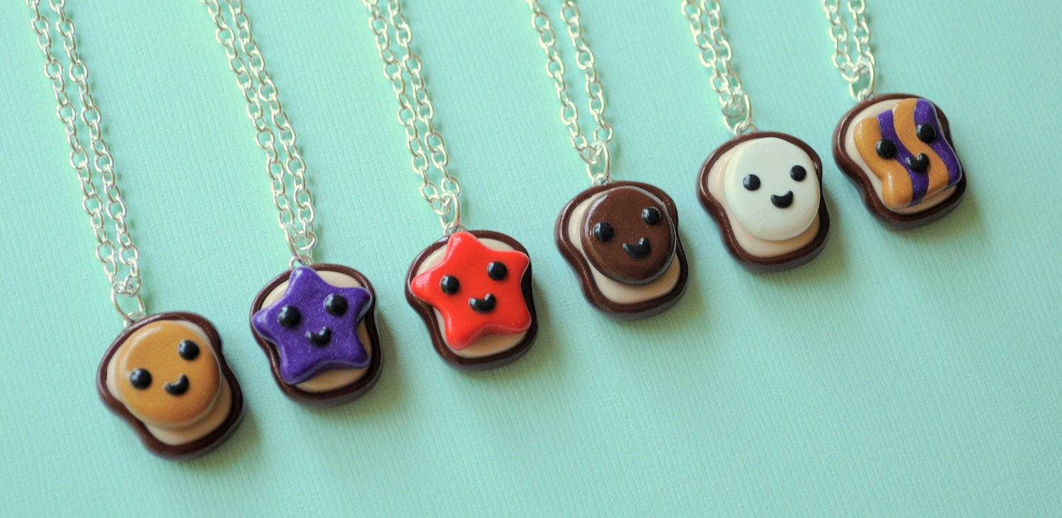 BFF Necklaces 6 Peanut Butter and Jelly Best Friend Toast