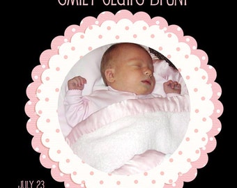 Photo Birth Announcement - Zebra print