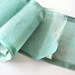 Antique Organdy Wide Aqua Sheer Open Weave Sash Ribbon Yardage Millinery Dolls Costume Sewing