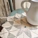 Large Round Doily Crochet Diamond Zigzag Table Centerpiece Ecru Natural Color Vintage