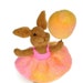 Bunny - Rabbit - Needle felted Animal holding a yellow balloon