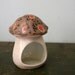 vintage 70s Ceramic Off White Mushroom Tea Light Holder