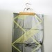 vintage 50s Silver and Yellow Feather Diamond Pattern Shower Curtain