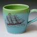 Ship, Boat Mug /Aqua Pottery