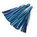 Blue leather tassel earrings