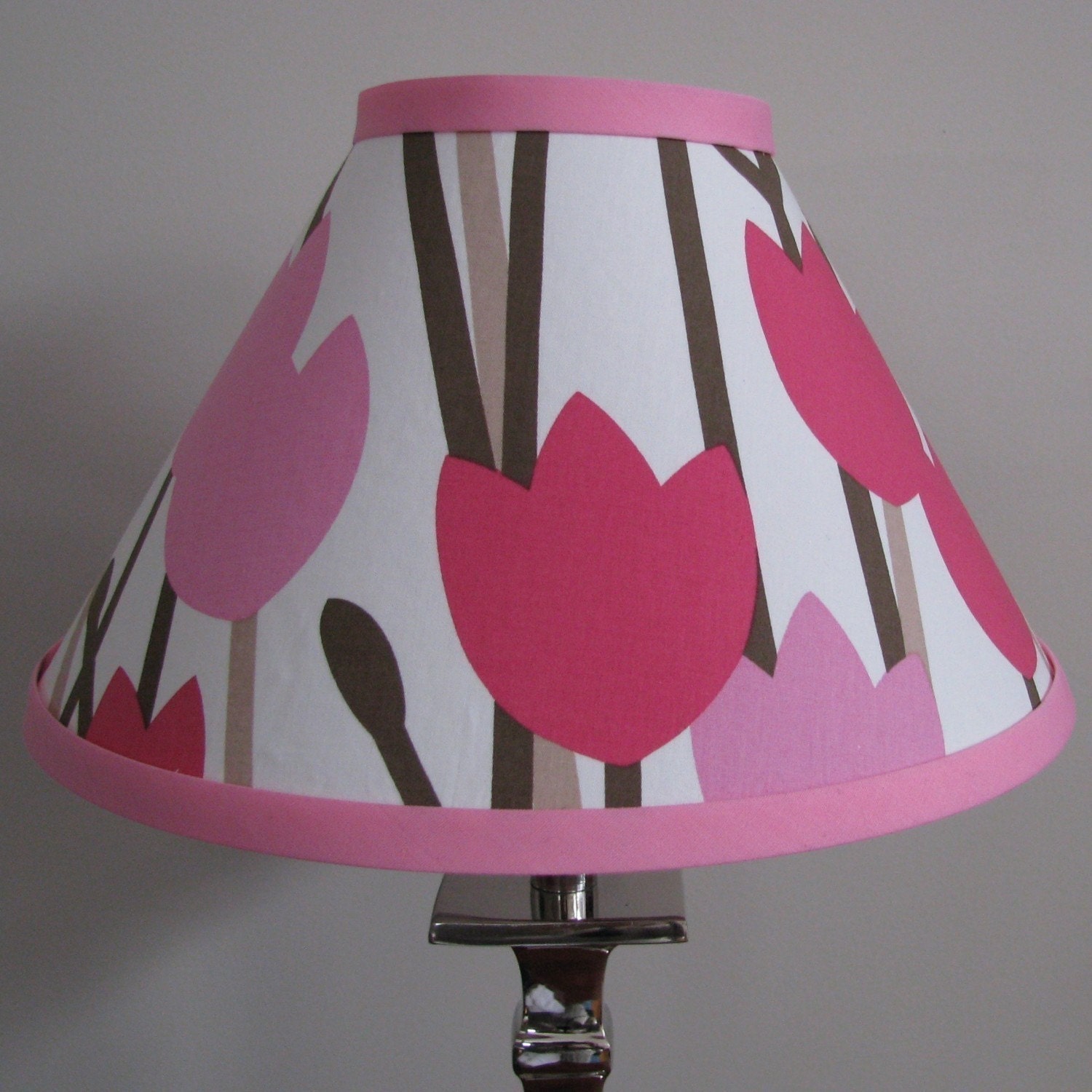 Lamp shade Pink and Brown Tulips