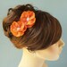 Tangerine Orange double blossomed hair pins