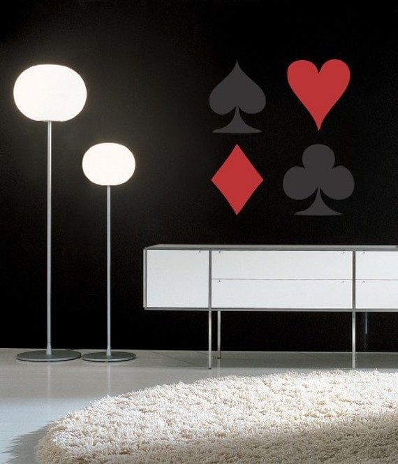 Card Suites Poker Room Decor Wall Decal Art