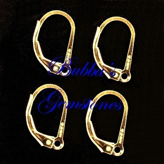 4 14k Gold Filled Leverback Earring Findings by bubbasgemstones