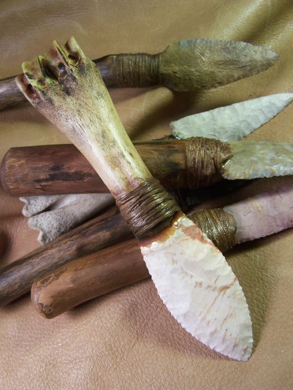 Stone Age Knife Replica Keokuk chert blade / Arrowhead/