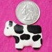 4 Vintage Cute Black and White Ceramic Cows Reclaimed 80's A2