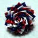Duct Tape Rose Mum Flower Ring Adjustable Red White Blue Duck Tape
