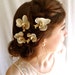 ivory orchid flower hair clips - PETITE AMOUR - champagne, off white, wedding bobby pins