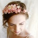 pink cherry blossom hair wreath - LOVE SONNET - bridal, wedding flower accessory