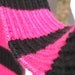 Hot Pink and Black Striped Ribbed Knit Scarf