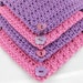 Berry Smoothie set of four pink and purple 100 percent cotton crocheted coasters