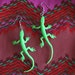 Green Lizard Earrings