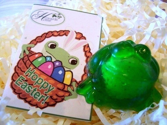 Exploding Frog Soap with Easter Gift Card Tag Attached - Great as an Easter Basket Stuffer Il_570xn