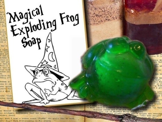 Harry Potter inspired party favors - 10 Exploding Frog Soaps by Howard's Home(tm) with Gift Card Tags Attached Il_570xn