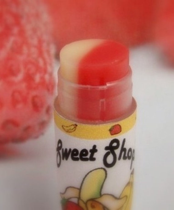 Lip Balm - Strawberry Banana SWIRLED Lip Balm - Handmade - Vegan Il_570xn