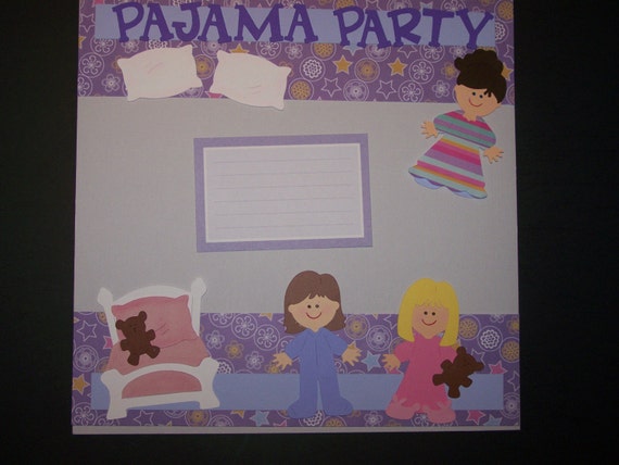 Pajama Party Girl Theme Premade Scrapbook Page Borders