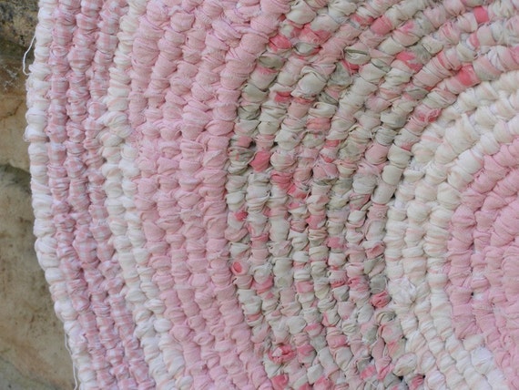 shabby chic cottage pink hand kotted rag rug round recycled shabby chic cottage pink hand kotted rag rug round recycled