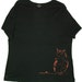 sz XL, Big Owl, Ladies sz 16 to 18 on BLACK cropped short sleeve tee