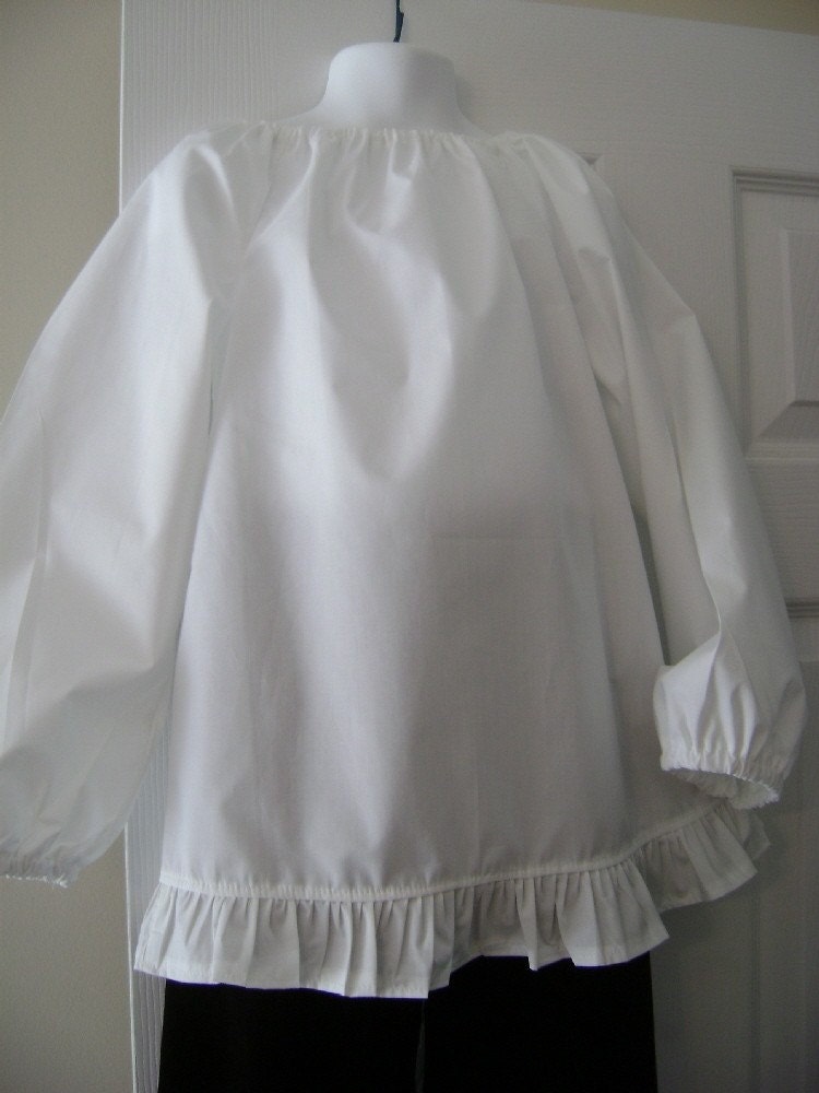 white cotton peasant blouse