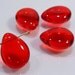 4 Beads....Ruby Red Smooth Puffed Czech Glass Briolette Beads....16x12mm...BB