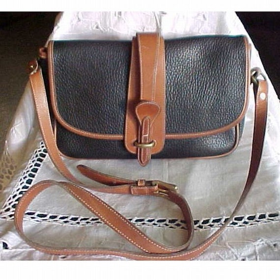 Dooney and Bourke Black and Tan Leather Purse by merelle on Etsy
