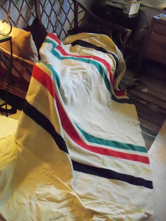 Hudson Bay Striped Wool Blanket Classic by ARTISTICALLYFUNQUI