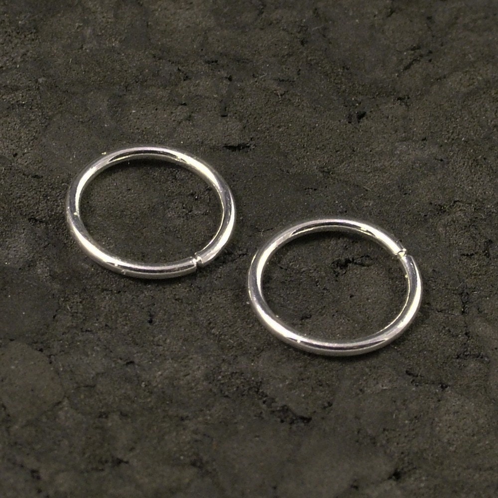 Tiny Silver Hoop Earrings Cartilage / Tragus / Helix