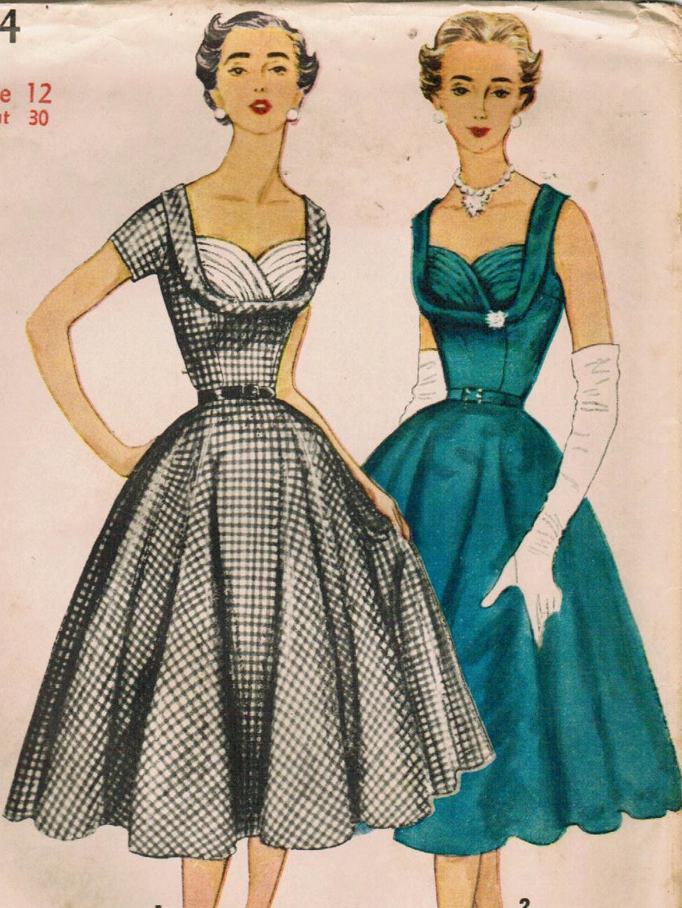 1950s Simplicity 4704 UNCUT Vintage Sewing Pattern Misses'