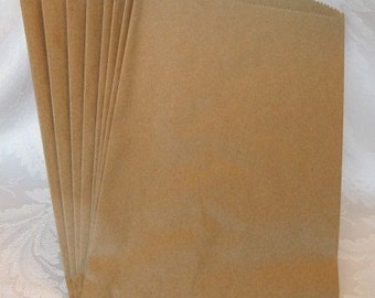100 Paper Bags, Kraft Paper Bags, Gift Bags, Party Favor Bags, Brown Paper Bags, Flat Bags 6x9
