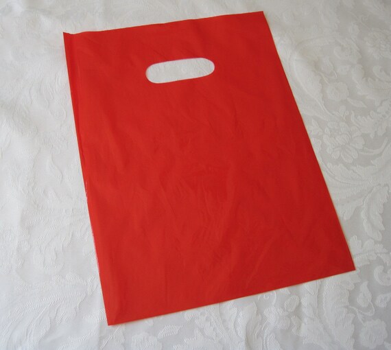 100 Gift Bags Plastic Bags Red Plastic Bags by JetJewels on Etsy