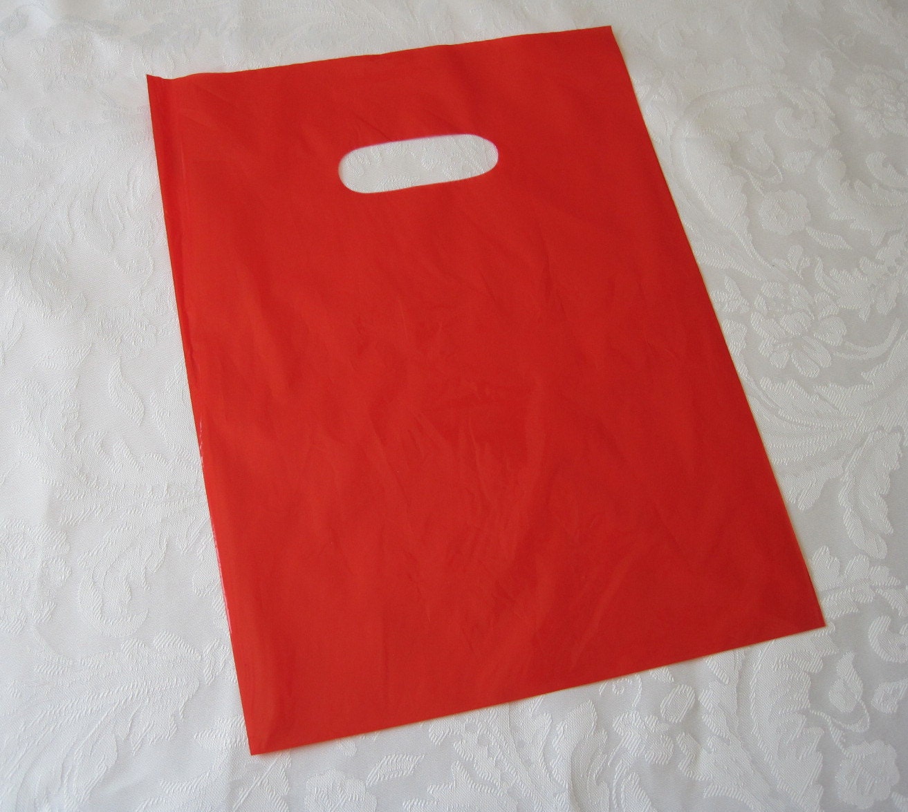 50 Gift Bags Red Glossy Bags Red Plastic Bags by JetJewels on Etsy
