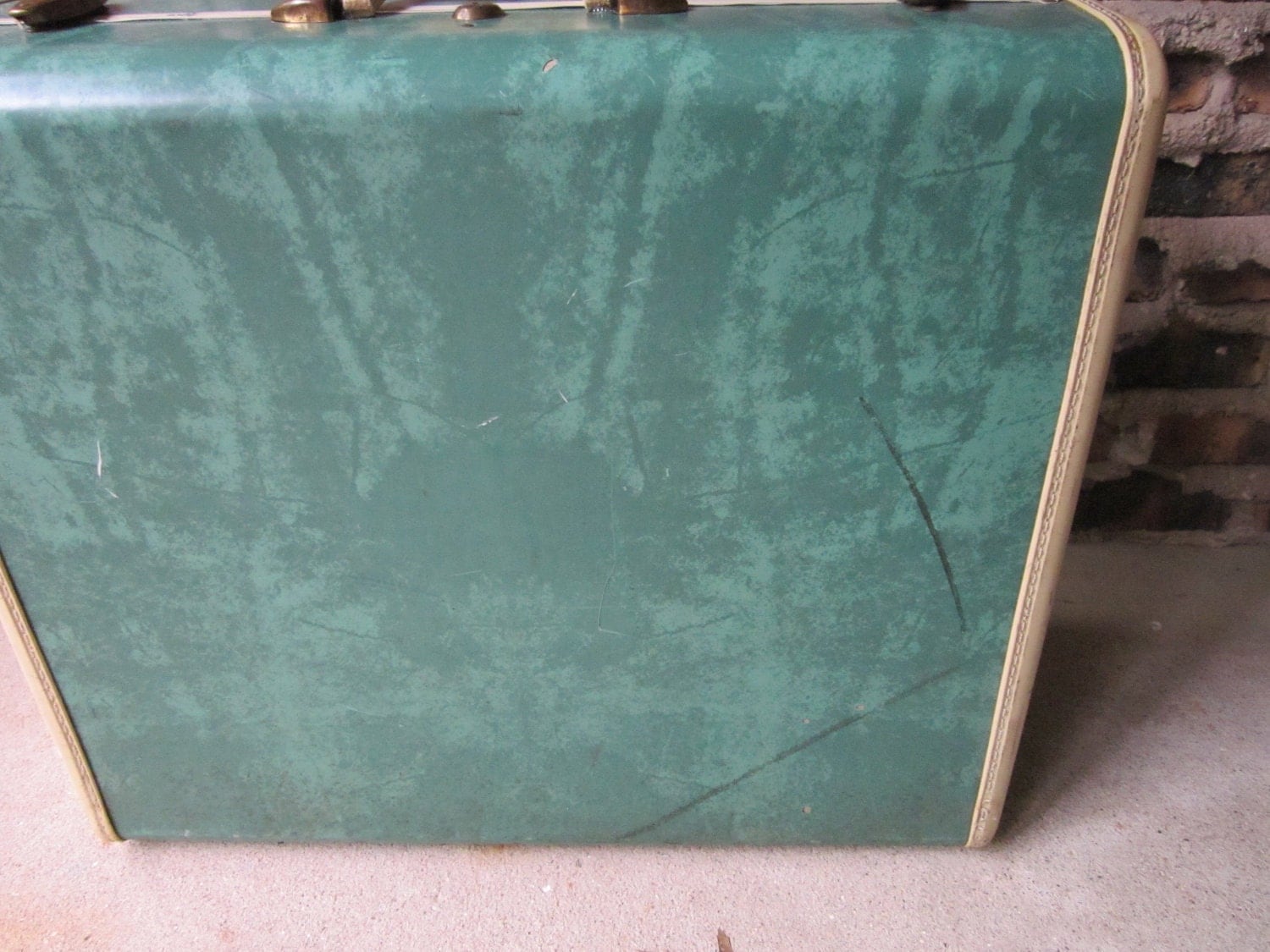 Vintage Emerald Green Samsonite Marbled Luggage Set of 3