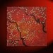 Original Love Bird Painting Impasto Cherry Blossom Art One of a Kind OOAK Ships Immediately Red and Orange 24x24