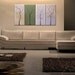 Large Modern Abstract Art Cherry Tree Painting Cream and Green Original Art over Four Canvases 60x30 Ready to Ship